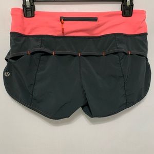 Lululemon Speed Shorts Gray/Coral
